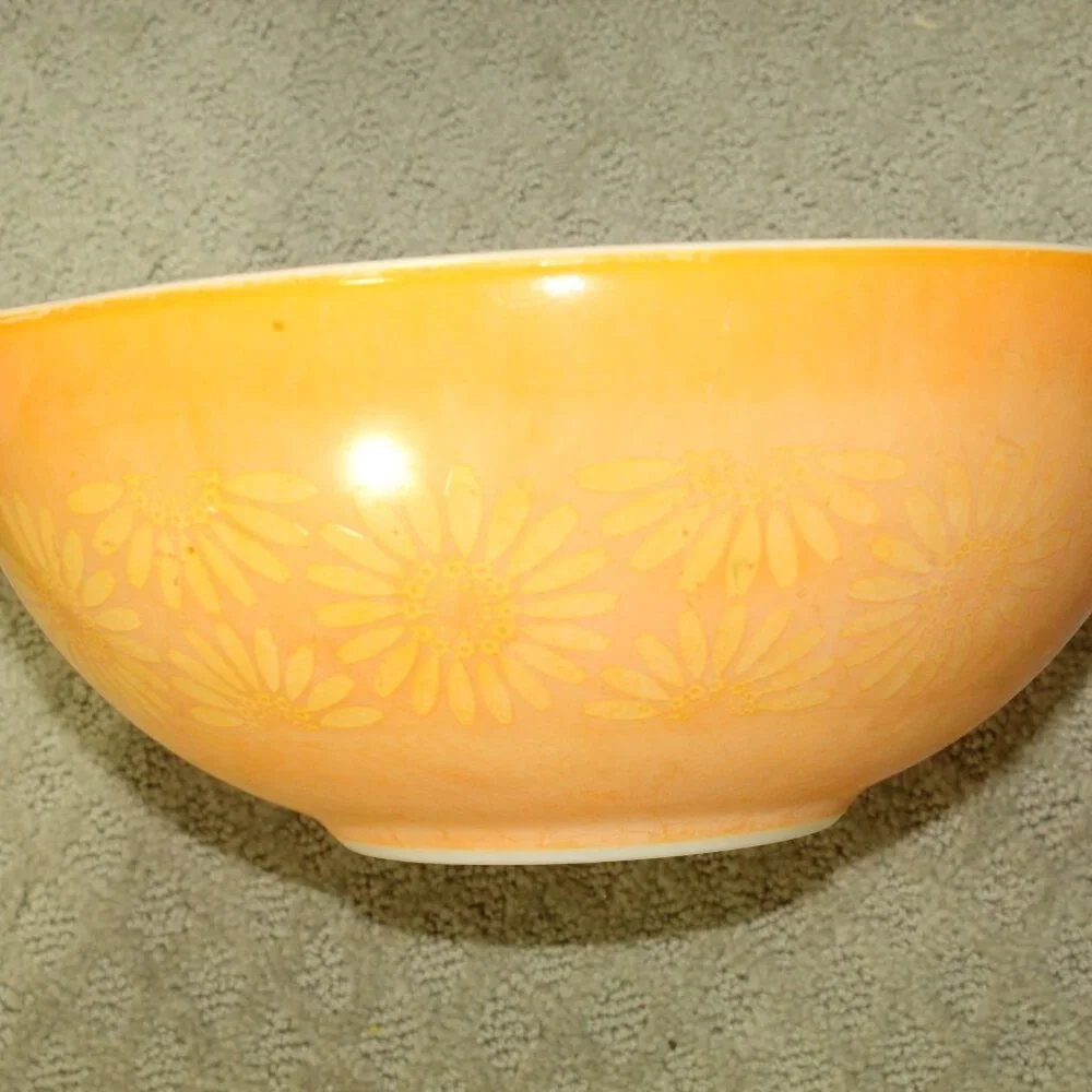 Complete Set of 4 Pyrex Vtg Sunflower 441 - 444 Nesting Cinderella Mixing Bowl